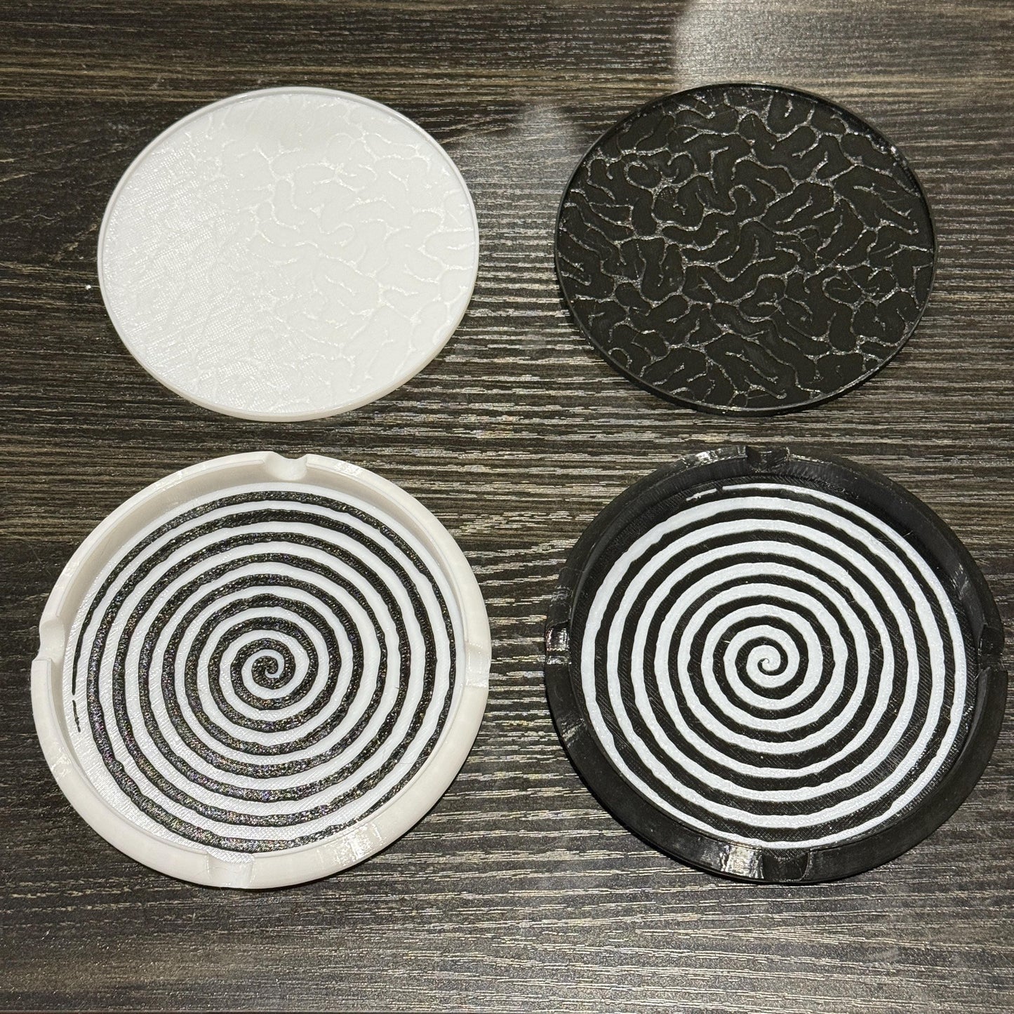 3-in-1 PETG Spiral Ashtray: Coaster Lid, Stash Box